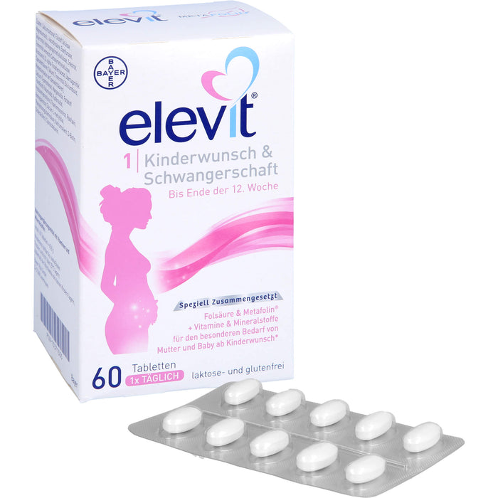 Elevit 1 Tabletten bei Kinderwunsch & Schwangerschaft, 60 pc Tablettes