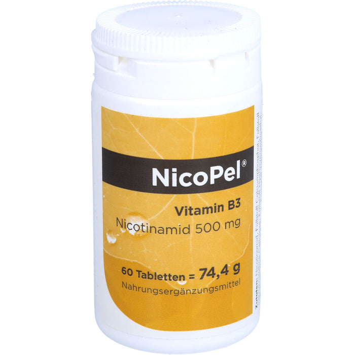 NicoPel Nicotinamid 500 mg Vitamin B3 Tabletten, 60 pcs. Tablets