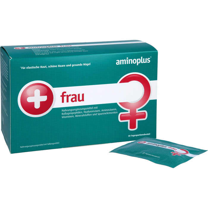 aminoplus frau Pulver für elastische Haut, schöne Haare und gesunde Nägel, 30 pcs. Sachets