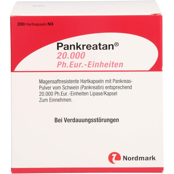 Pankreatan 20.000 Ph.Eur.-Einheiten, Magensaftresistente Hartkapseln, 200 St HKM