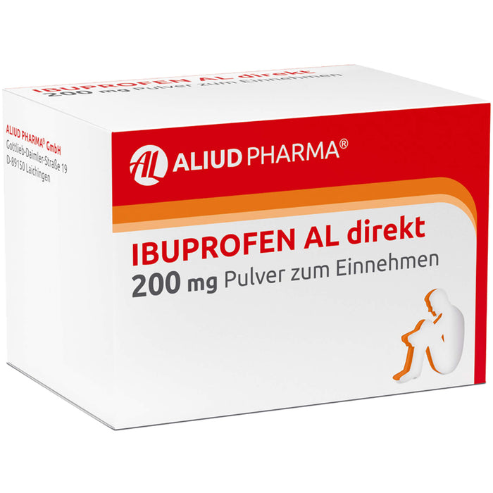 AL Ibuprofen direkt 200 mg Pulver bei Schmerzen und Fieber, 20 pc Poudre