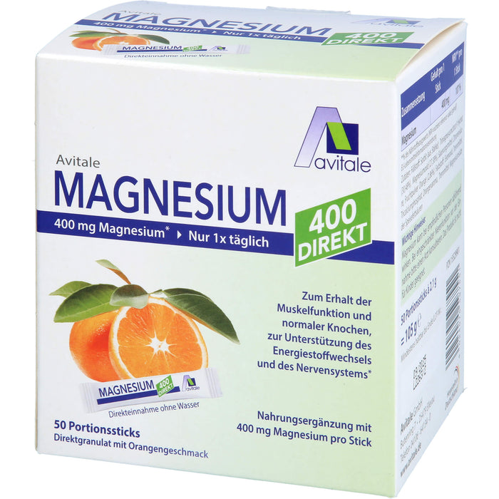 Avitale Magnesium 400 Direktgranulat Orange, 50 pcs. Sachets