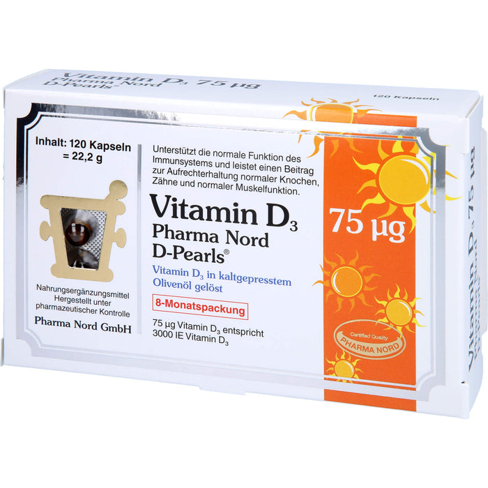 Vitamin D3 75 ug Pharma Nord D-Pearls, 120 St KAP