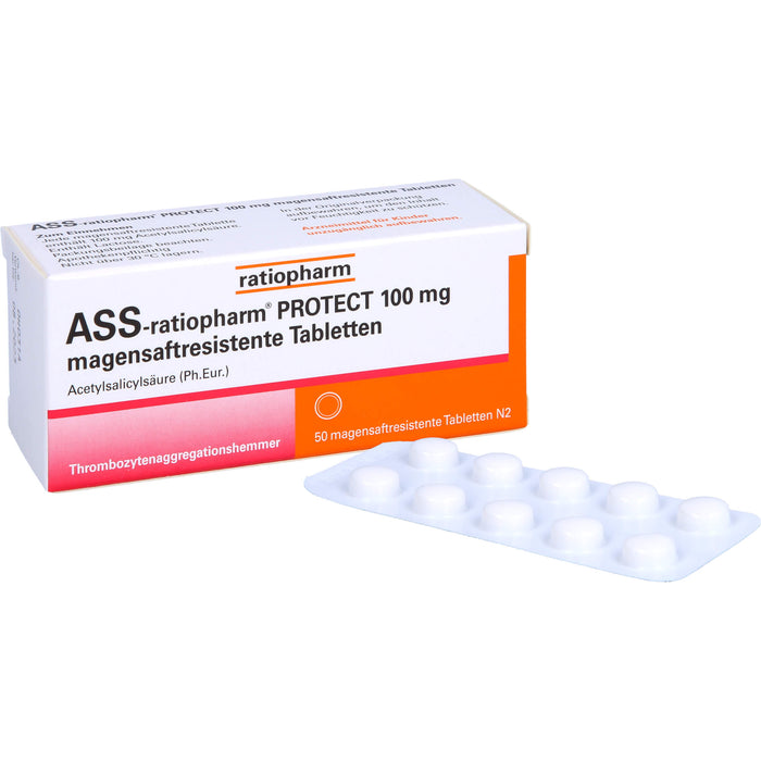 ASS-ratiopharm PROTECT 100 mg magensaftresistente Tabletten, 50 pcs. Tablets