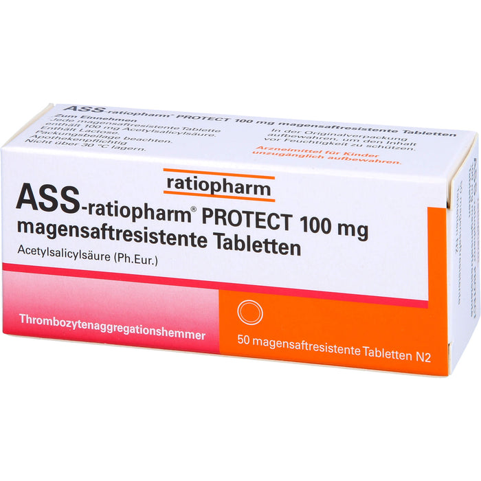 ASS-ratiopharm PROTECT 100 mg magensaftresistente Tabletten, 50 pc Tablettes