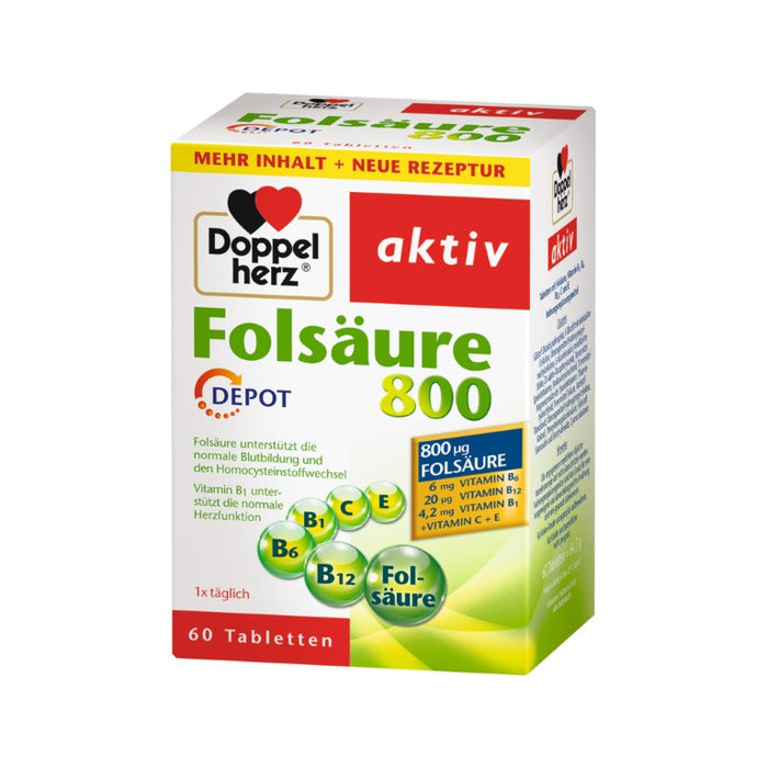 Doppelherz Folsäure 800 Depot Tabletten, 60 pc Tablettes