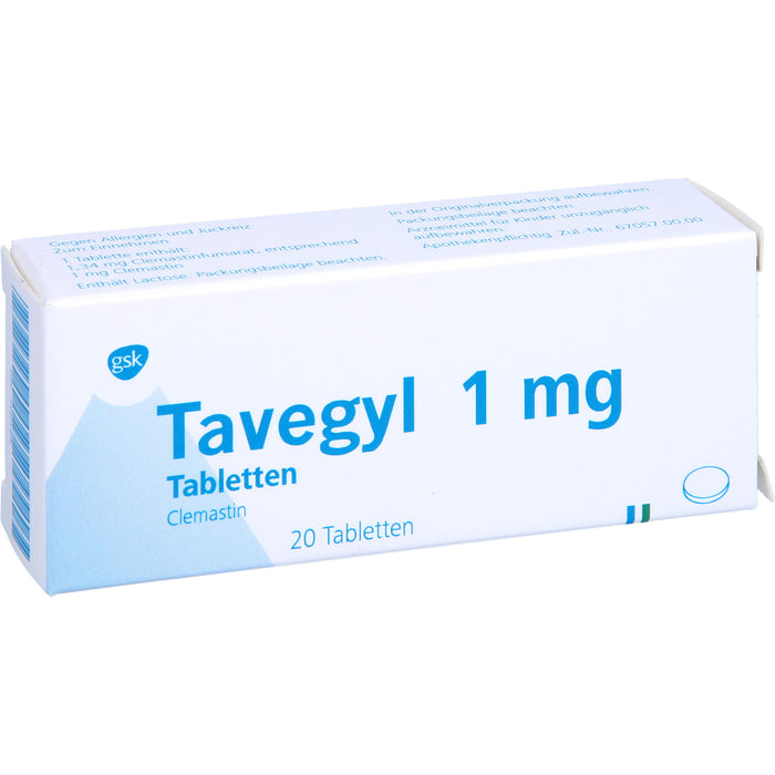 Tavegyl 1 mg Eurim Tabletten bei Allergien, 20 St. Tabletten