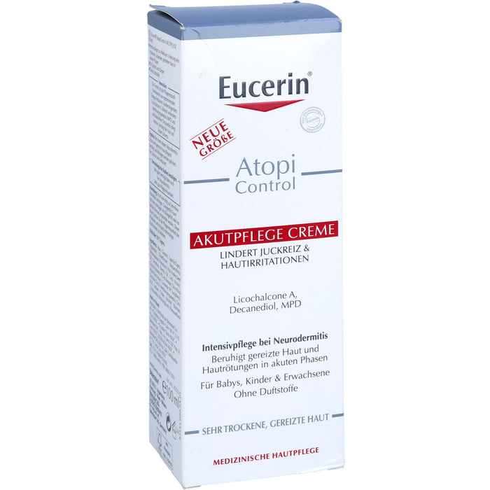 Eucerin AtopiControl Akutpflege Creme reduziert Juckreiz und lindert Rötungen und Hautreizungen, 100 ml Crème