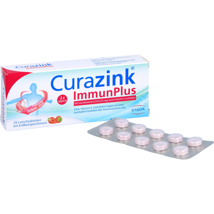 Curazink Immunplus Lutschtabletten Erdbeergeschmack, 20 St. Tabletten