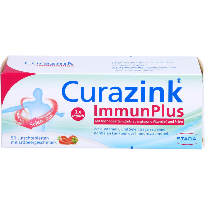 Curazink ImmunPlus Lutschtabletten mit Erdbeergeschmack, 50 pc Tablettes