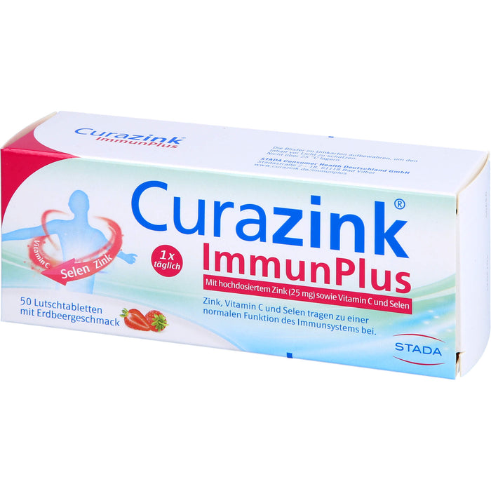 Curazink ImmunPlus Lutschtabletten mit Erdbeergeschmack, 50 pcs. Tablets