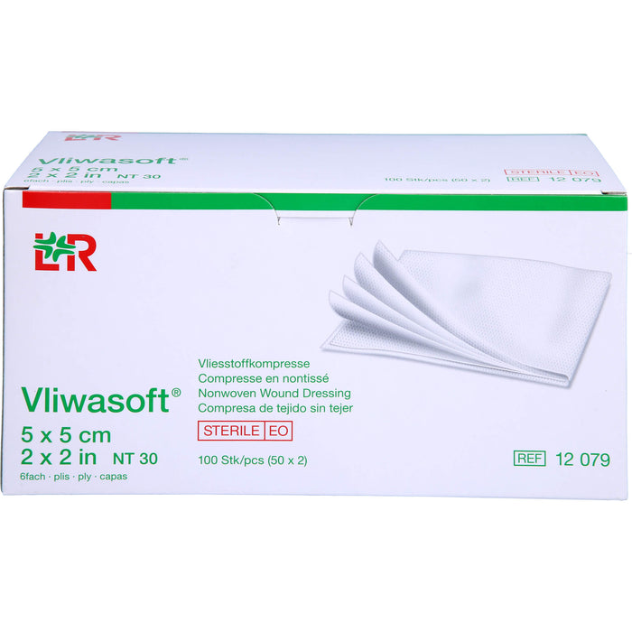 Vliwasoft Vliesstoffkompressen 5 x 5 cm steril, 100 pc Compresses