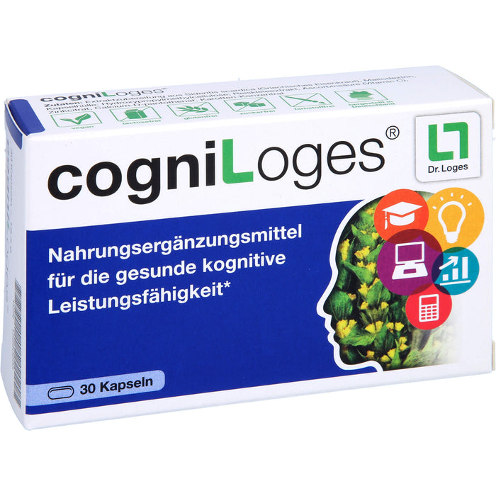 CogniLoges Kapseln zur Unterstützung der kognitiven Leistungsfähigkeit, 30 pcs. Capsules