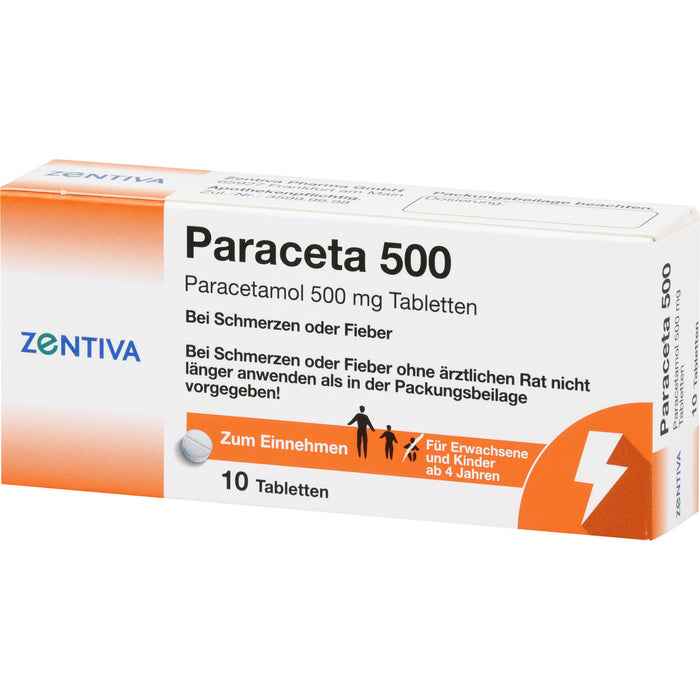 Zentiva Paraceta 500 Tabletten bei Schmerzen und Fieber, 10 St. Tabletten