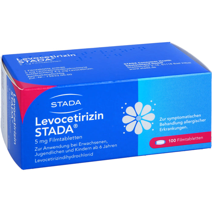 Levocetirizin STADA 5 mg Filmtabletten bei Allergien, 100 pc Tablettes