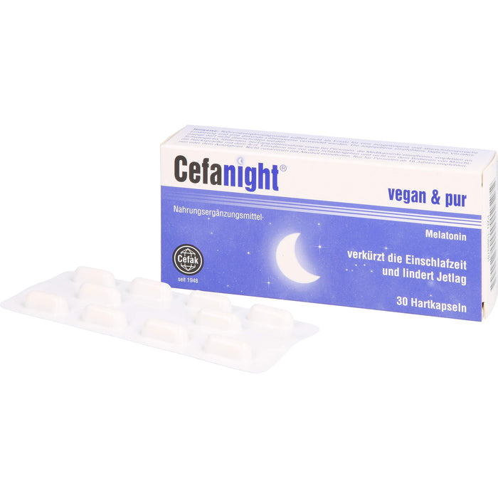 Cefanight mit Melatonin Kapseln verkürzt die Einschlafzeit und lindert Jetlag, 30 pc Capsules