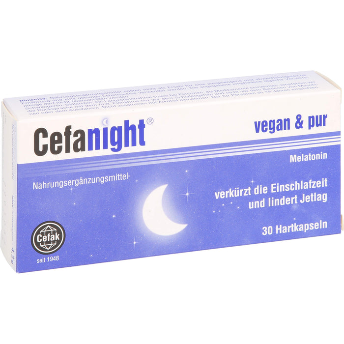 Cefanight mit Melatonin Kapseln verkürzt die Einschlafzeit und lindert Jetlag, 30 pc Capsules