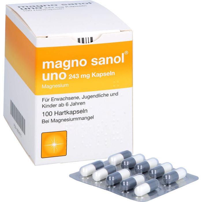 magno sanol uno 243 mg Kapseln bei Magnesiummangel, 100 pc Capsules