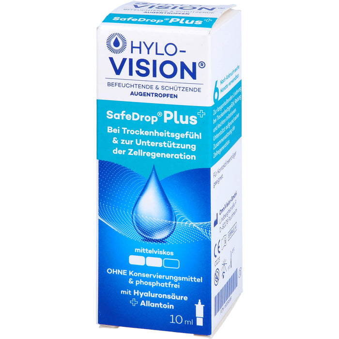 HYLO-VISION SafeDrop Plus befeuchtende & schützende Augentropfen, 10 ml Solution