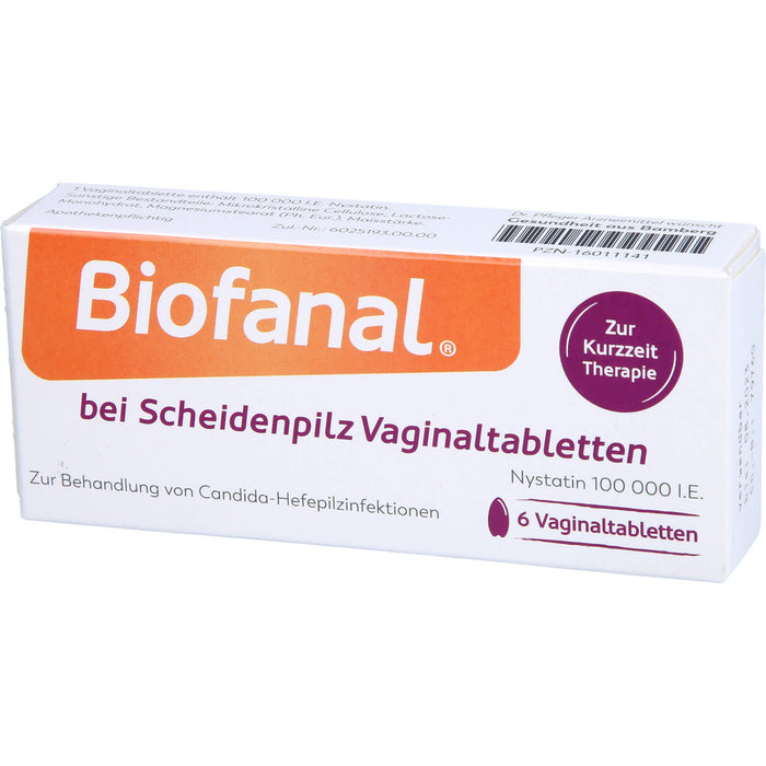 Biofanal bei Scheidenpilz Vaginaltabletten 100 000 I.E., 6 pc Tablettes