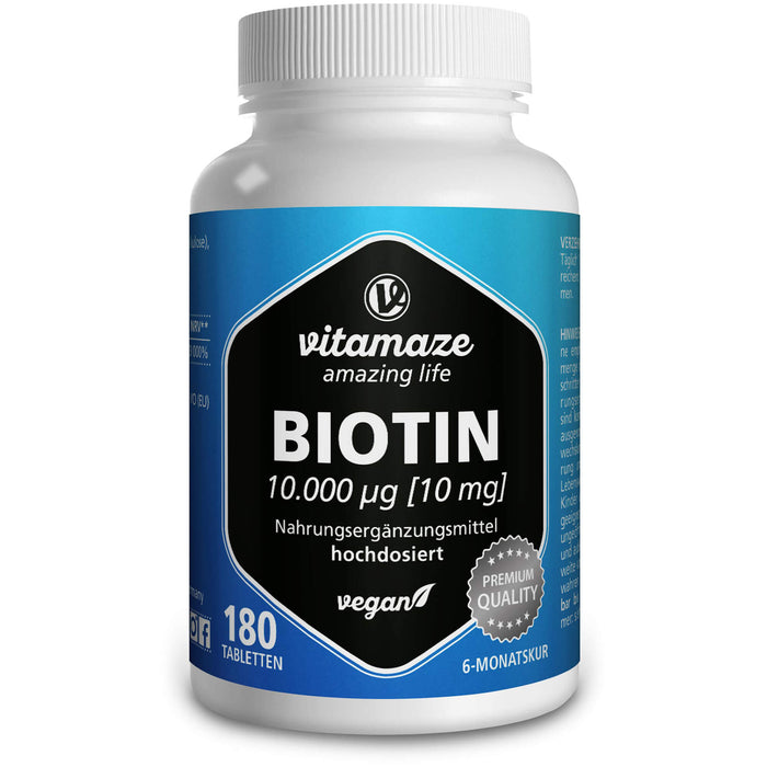 Vitamaze Biotin 10 mg hochdosiert Tabletten, 180 pcs. Tablets