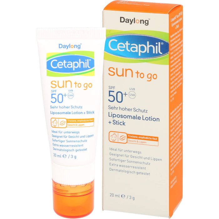 Cetaphil Daylong Sun to go liposomale Lotion + Stick SPF 50+, 20 ml Solution