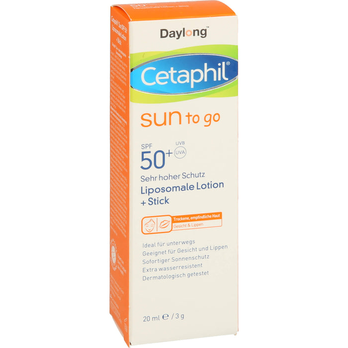 Cetaphil Daylong Sun to go liposomale Lotion + Stick SPF 50+, 20 ml Lösung