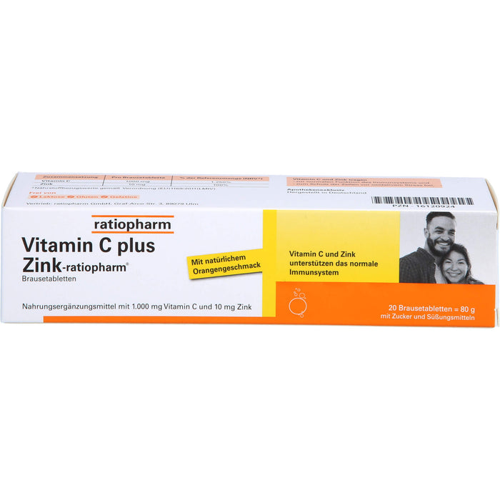 Vitamin C plus Zink-ratiopharm Brausetabletten, 20 pcs. Tablets