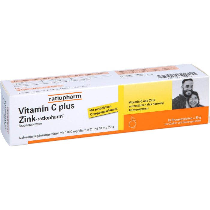 Vitamin C plus Zink-ratiopharm Brausetabletten, 20 St. Tabletten