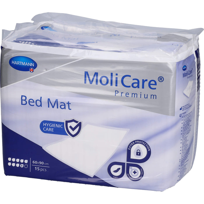 MoliCare Premium Bed Mat 9 Tropfen 60 x 90 cm saugstarke Bettschutzeinlagen, 15 pc Coussinets