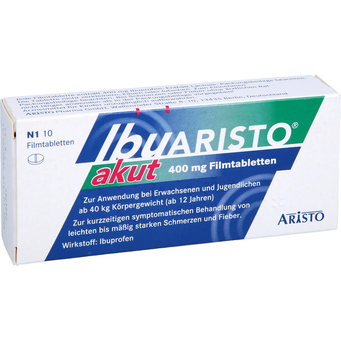 ARISTO Ibu akut 400 mg Filmtabletten bei Schmerzen und Fieber, 10 pc Tablettes