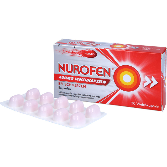 Nurofen 400 mg Weichkapseln bei Schmerzen, 20 pc Capsules