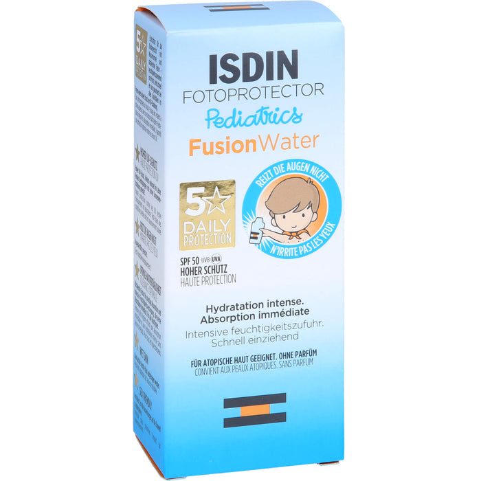 ISDIN Fotoprotector Pediatrics Fusion Water SPF 50 zum UV-Schutz und zur Pflege von Gesicht und Körper, 50 ml Cream