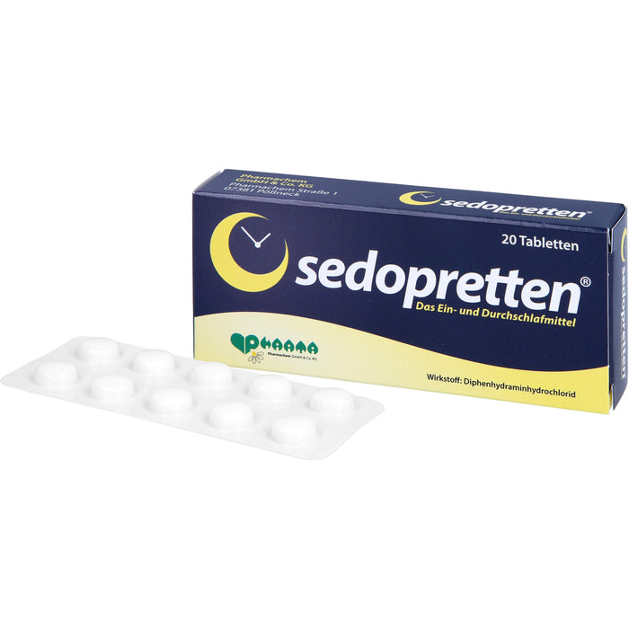 sedopretten Tabletten als Ein- und Durchschlafmittel, 20 pcs. Tablets