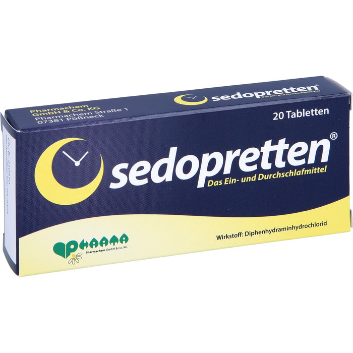 sedopretten Tabletten als Ein- und Durchschlafmittel, 20 pc Tablettes