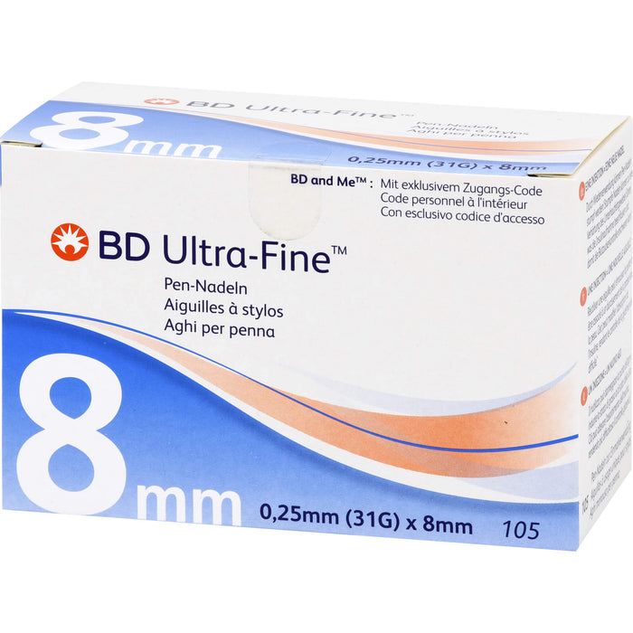 BD ULTRA-FINE Pen-Nadeln 8 mm 31 G 0,25 mm, 105 St KAN