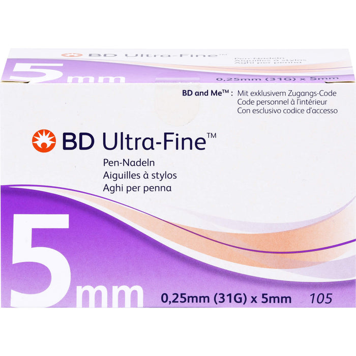 BD ULTRA-FINE Pen-Nadeln 5 mm 31 G 0,25 mm, 105 St KAN