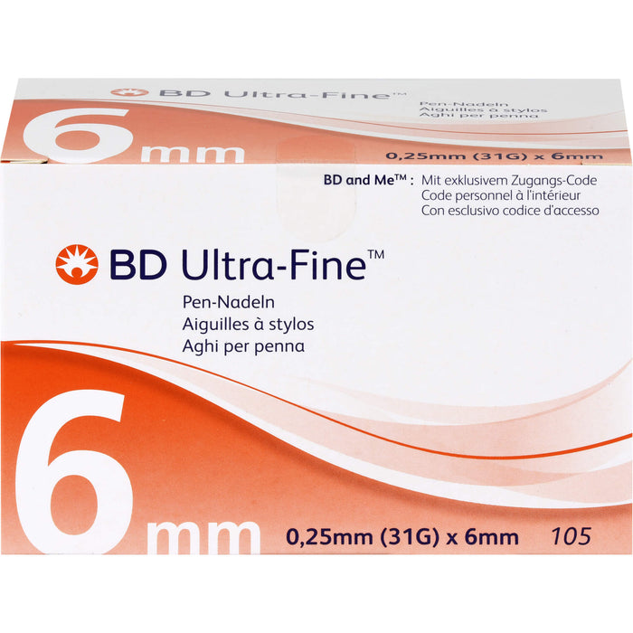 BD ULTRA-FINE Pen-Nadeln 6 mm 31 G 0,25 mm, 105 St KAN