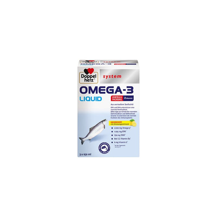 Doppelherz Omega-3 Liquid system, 3X150 ml FLU