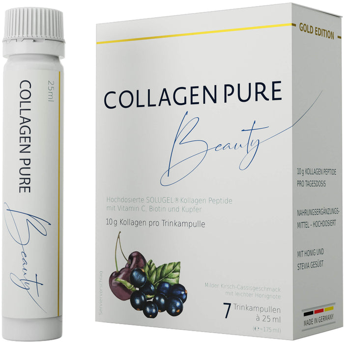 Collagen Pure Beauty 10g Kollagen hochdosiert Gold, 7X25 ml TRA