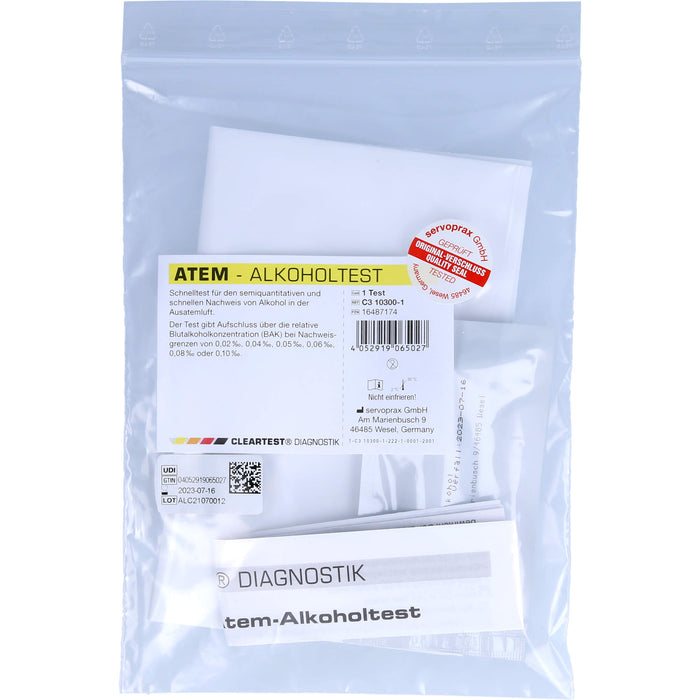 CLEARTEST Atem-Alkoholtest, 1 St. Test