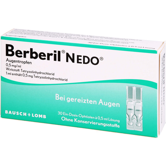 Berberil N EDO Augentropfen bei gereizten Augen, 30 pcs. Single-dose pipettes