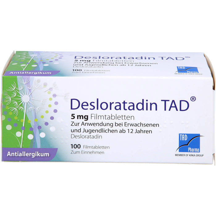 Desloratadin TAD 5 mg Filmtabletten bei Allergien, 100 St. Tabletten