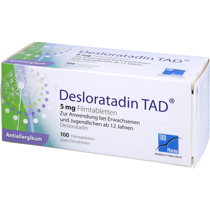 Desloratadin TAD 5 mg Filmtabletten bei Allergien, 100 pcs. Tablets