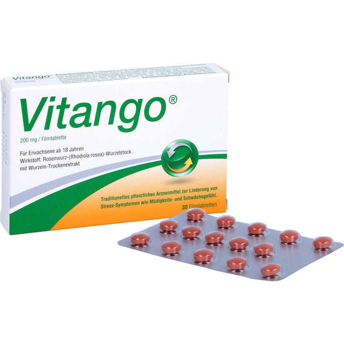 Vitango Filmtabletten zur Linderung von Stress-Symptomen wie Müdigkeits- und Schwächegefühl, 30 pc Tablettes