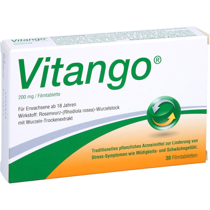 Vitango Filmtabletten zur Linderung von Stress-Symptomen wie Müdigkeits- und Schwächegefühl, 30 pc Tablettes