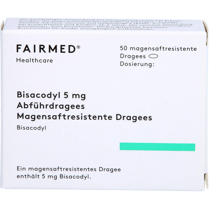 FAIRMED Bisacodyl 5 mg Dragees bei Verstopfung, 50 St. Dragees