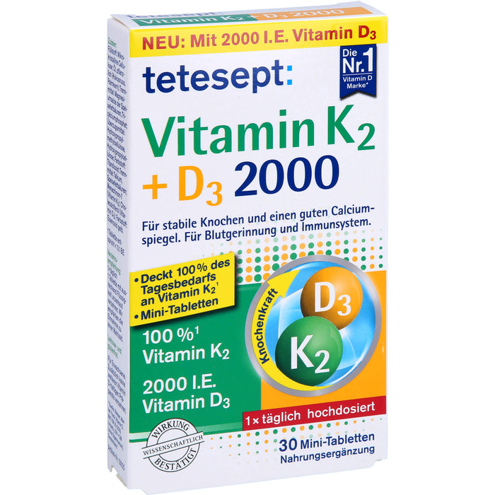 tetesept Vitamin K2+D3 2000, 30 St TAB