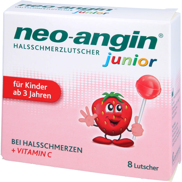 neo-angin Junior Halsschmerzlutscher bei Halsschmerzen, 8 pc Lollipop