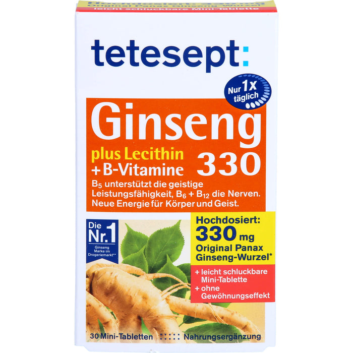 tetesept Ginseng 330 plus Lecithin + B-Vitamine, 30 St FTA